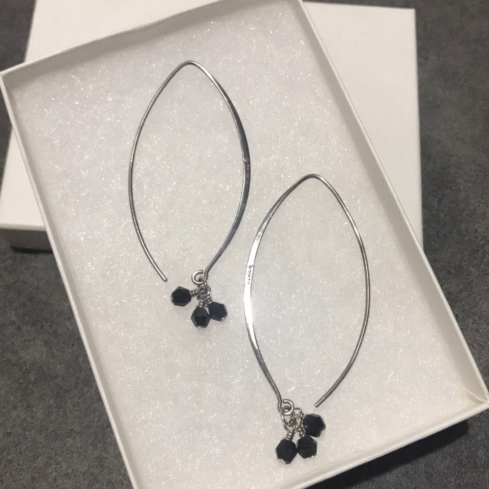 Silver and crystal earrings stamped 925
